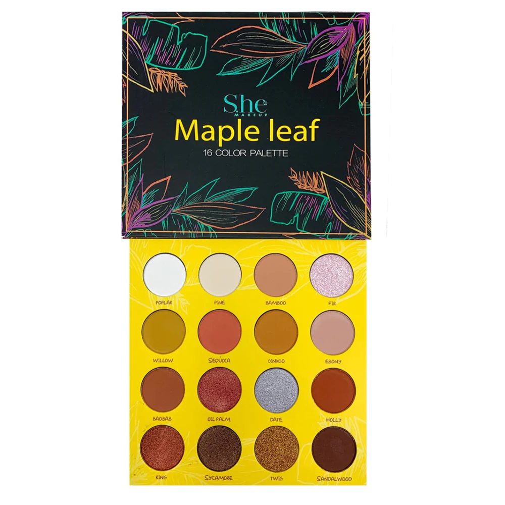 Maple leaf 16 color palette she makeup